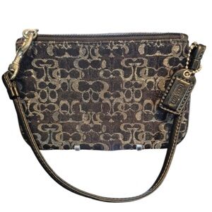 COACH VINTAGE SIGNATURE LUREX WRISTLET